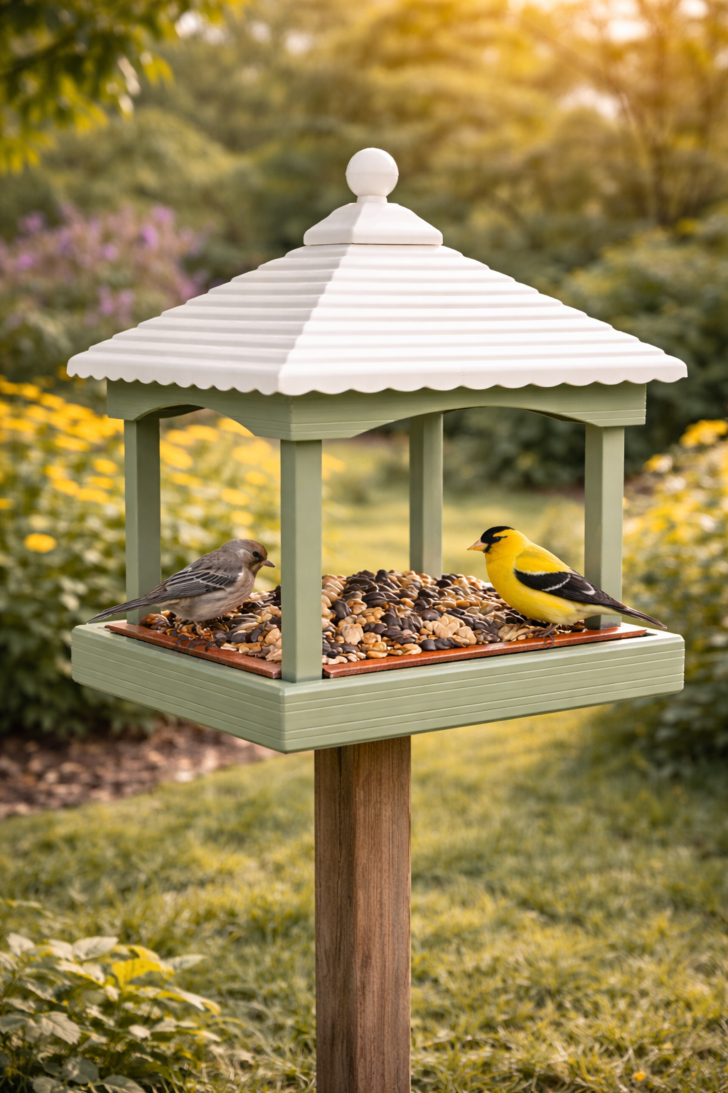 Plastic Outdoor Bird Feeder – Weatherproof Hanging Garden Wild Bird Seed Feeder UK