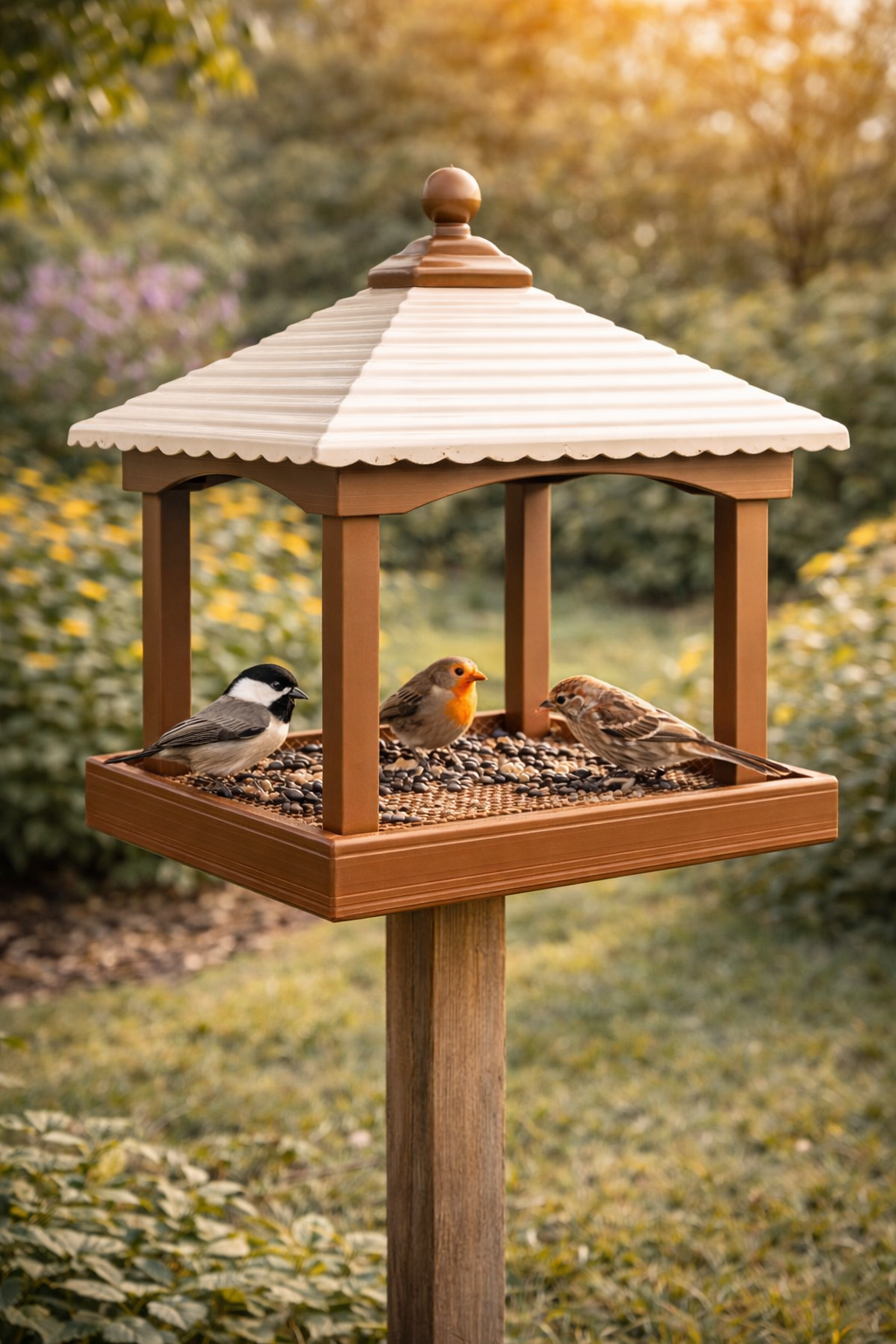 Plastic Outdoor Bird Feeder – Weatherproof Hanging Garden Wild Bird Seed Feeder UK