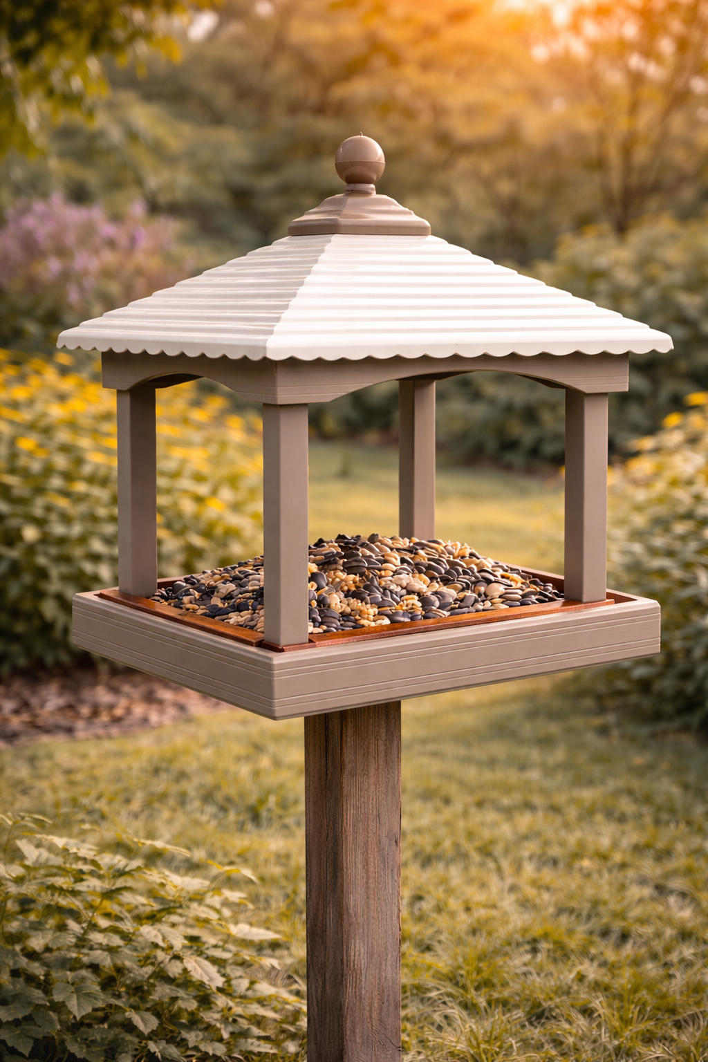 Plastic Outdoor Bird Feeder – Weatherproof Hanging Garden Wild Bird Seed Feeder UK