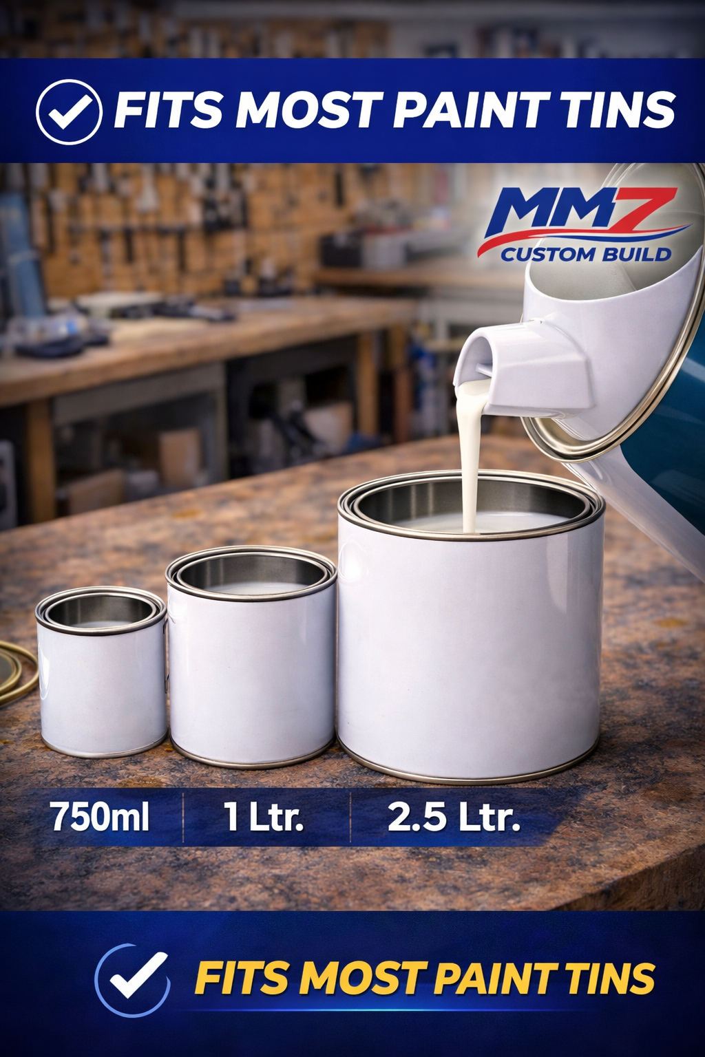 No-Drip Paint Pouring Spout Lid (Fits Metal & Plastic Tins)